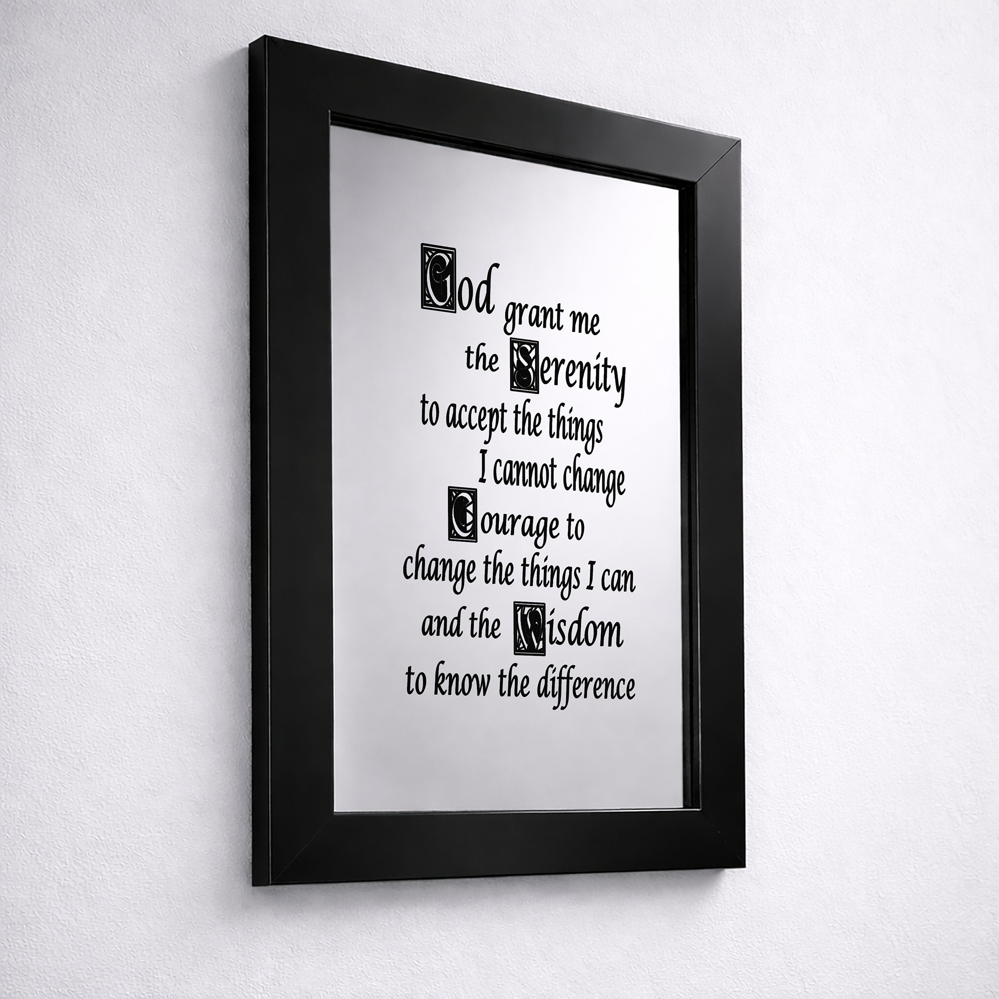WEBSITE MIRROR BLACK 12 X 18 SERENITY PRAYER 2