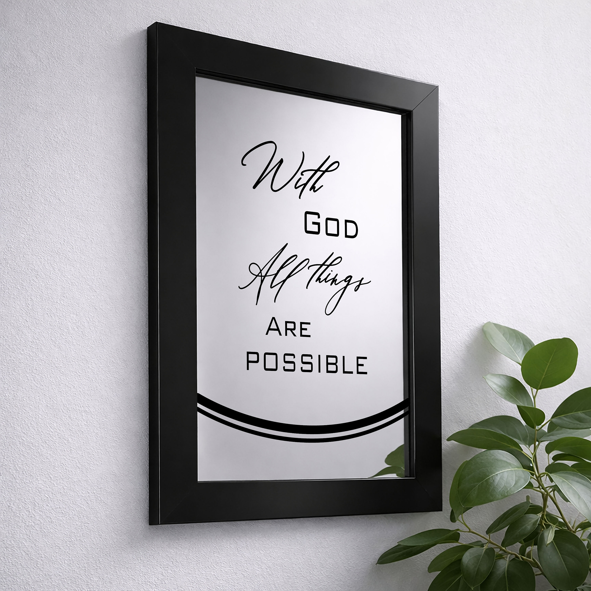 WEBSITE MIRROR BLACK 12 X 18 WITH GOD ALL THINGS 1