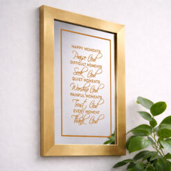 Alternative view of Happy Moments Praise God — Sandblasted Glass Mirror I Gold Frame
