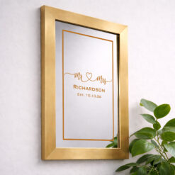Infinity Love Mirror — Sandblasted Glass Mirror I Gold Frame