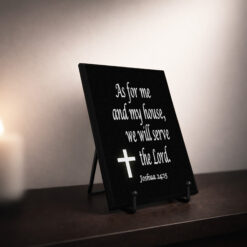 As For Me and My House Plaque and Easel Gift Set - Black