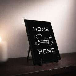 Home Sweet Home Plaque and Easel Gift Set - Black