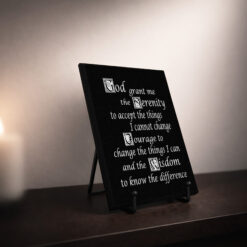 Serenity Prayer Plaque and Easel Gift Set - Black