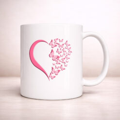 Alternative view of Butterfly Heart – 11oz. Ceramic Coffee Mug