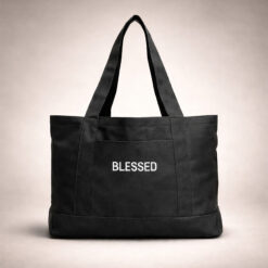 Alternative view of Blessed Embroidered Canvas Tote Bag