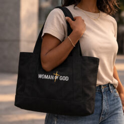Woman of God Embroidered Canvas Tote Bag