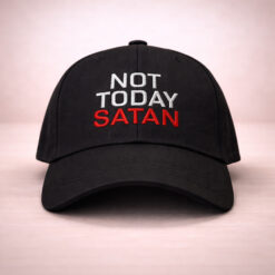 Not Today Satan Embroidered Baseball Cap | Black