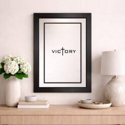 Alternative view of Victory — Sandblasted Glass Mirror I Black Frame