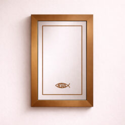 Christian Fish — Sandblasted Glass Mirror I Bronze Frame