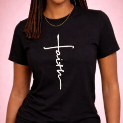 Faith Cross Graphic T Shirt | Black