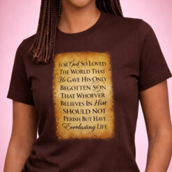 John 3:16 Printed Unisex Graphic T Shirt | Chocolate