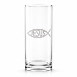Faith in Christ Etched Glass Cylinder Vase