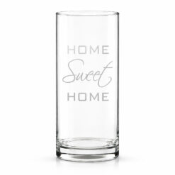 Home Sweet Home Etched Glass Cylinder Vase