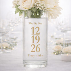 The Big Day Personalized Wedding Day Glass Vase