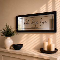 Alternative view of Faith • Hope • Love — Sandblasted Glass Mirror