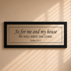 Alternative view of As For Me and My House, We Will Serve the Lord - Sandblasted Glass Mirror