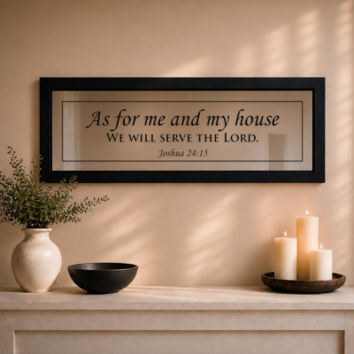 As For Me and My House, We Will Serve the Lord - Sandblasted Glass Mirror