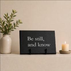Be Still and Know Plaque and Easel Gift Set - Black