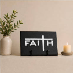 Faith Plaque and Easel Gift Set - Black