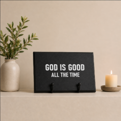 God Is Good Plaque and Easel Gift Set - Black