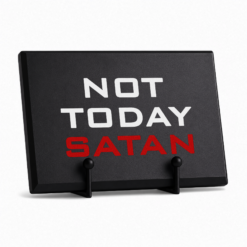 Alternative view of Not Today Satan Plaque and Easel Gift Set - Black
