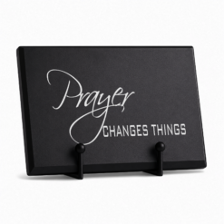 Alternative view of Prayer Changes Things Plaque and Easel Gift Set - Black