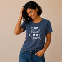 TOO BLESSED TO BE STRESSED T SHIRT