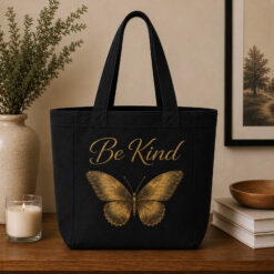 Bee Kind Butterfly Canvas Tote