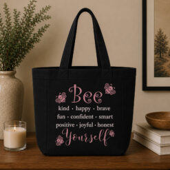 Bee Yourself Inspirational Canvas Tote