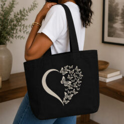 Alternative view of Butterfly Heart Canvas Tote