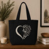 Butterfly Heart Canvas Tote