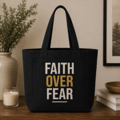 Faith Over Fear Canvas Tote