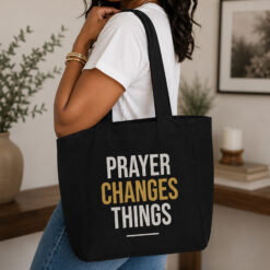 Alternative view of Prayer Changes Things Canvas Tote