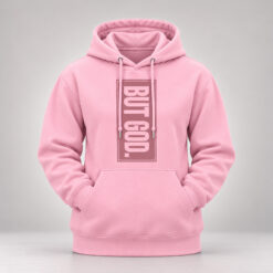 Alternative view of But God. Tonal Unisex Pullover Hoodie – Light Pink