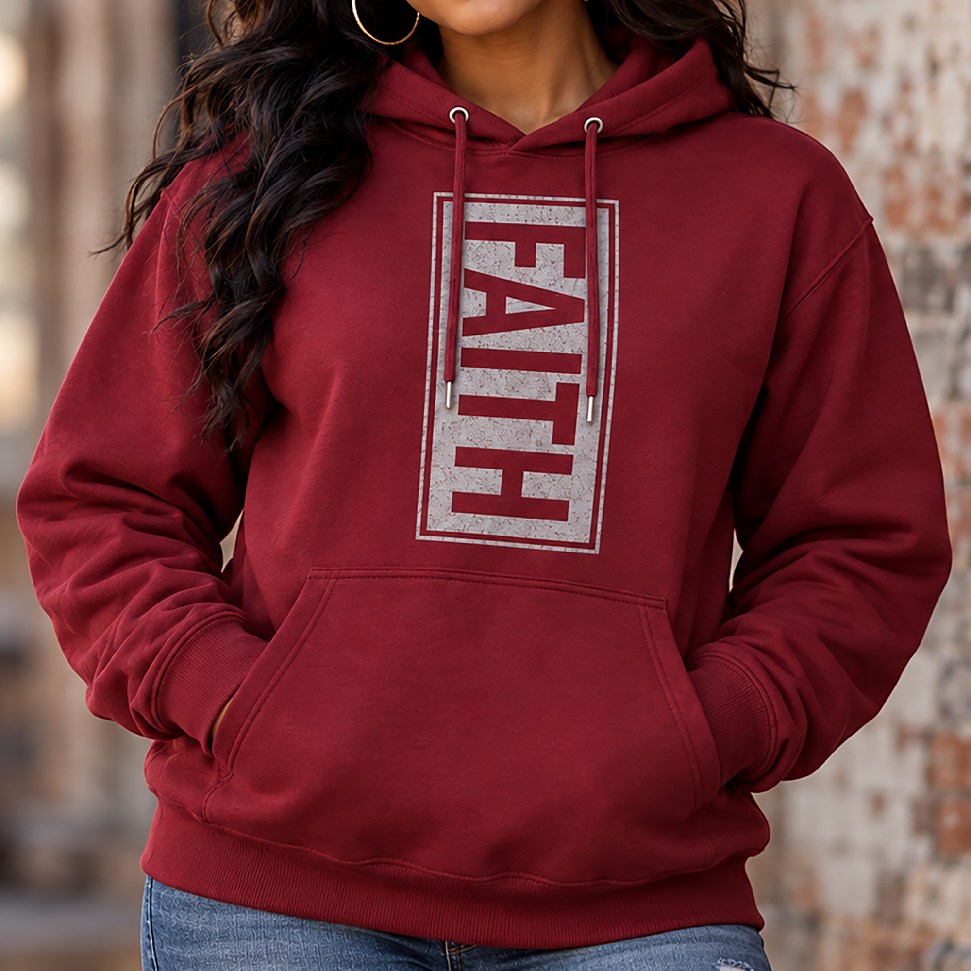 WEBSITE HOODIE FAITH MAROON LIFESTYLE FEMALE