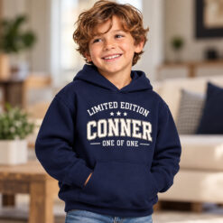 Personalized Limited Edition Kids’ Pullover Hoodie – Navy