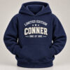 WEBSITE HOODIE KID PERSONALIZED LIMITED EDITION ONE OF ONE NAVY FRONT POUCH