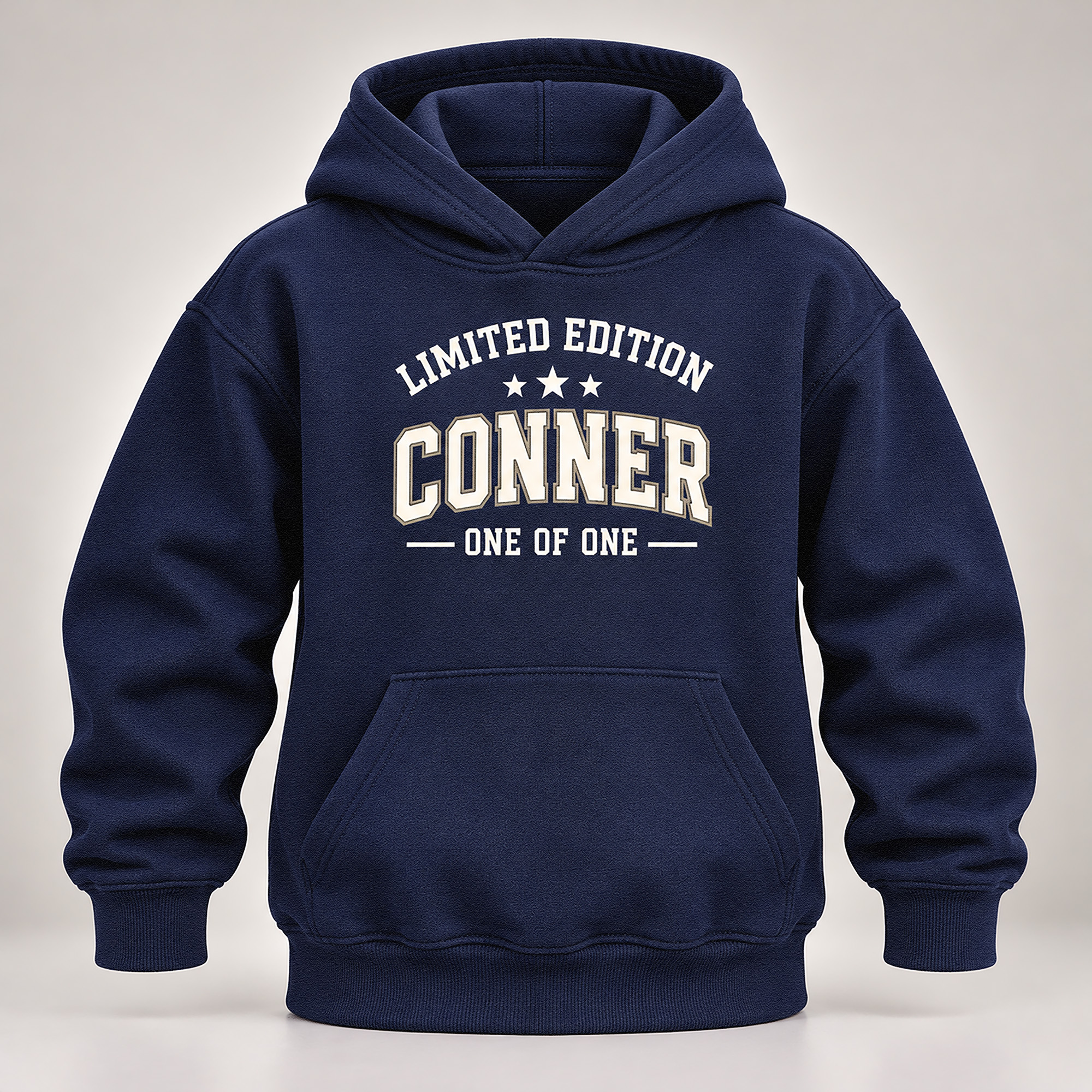 WEBSITE HOODIE KID PERSONALIZED LIMITED EDITION ONE OF ONE NAVY FRONT