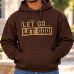 Alternative view of Let Go… Let God! Printed Pullover Hoodie – Dark Chocolate