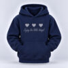 WEBSITE HOODY ENJOY THE LITTLE THINGS NAVY FRONT IN POCKETS