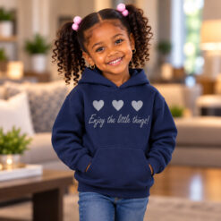 Alternative view of Enjoy the Little Things Youth Pullover Hoodie – Navy