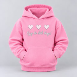 Alternative view of Enjoy the Little Things Youth Pullover Hoodie – Pink