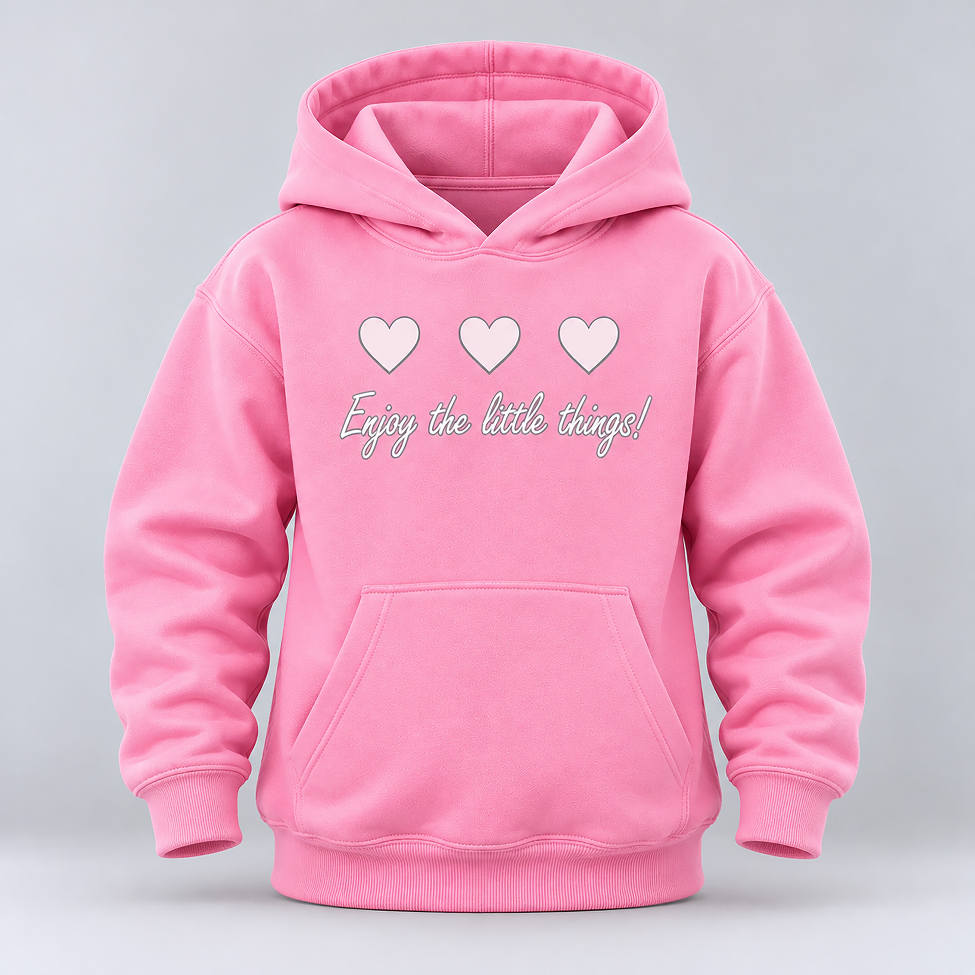 WEBSITE HOODY ENJOY THE LITTLE THINGS PINK FRONT