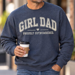 Girl Dad Printed Crewneck Sweatshirt – Heather Dark Navy